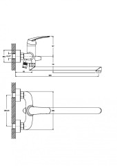 Смеситель для ванны Orange Alfi M18-211cr универсальный