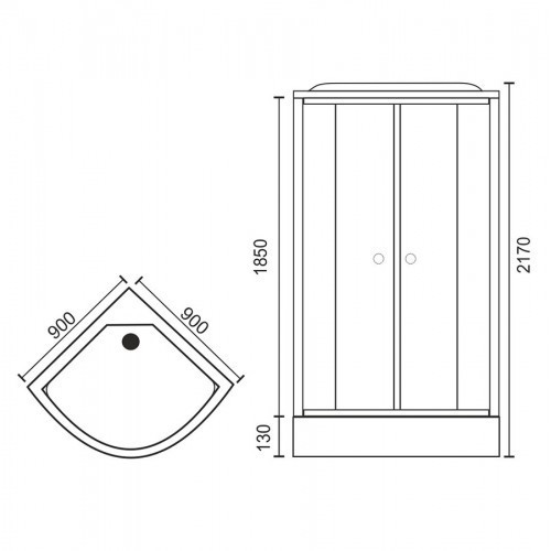Душевая кабина Royal Bath НК RB90HK6-WC-CH 90x90 без гидромассажа
