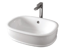 Раковина Artceram Azuley 650*450*160 отверстия для смесителя-отсутствуют Glossy White