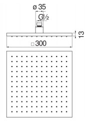 Верхний душ Nobili AD139/64CR Chrome 30 см, хром