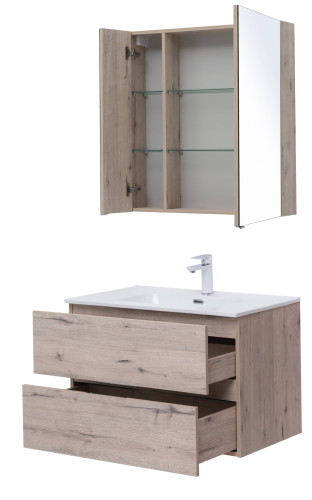 Мебель для ванной Aquanet Алвита New 80 2 ящика, дуб веллингтон белый
