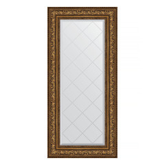Зеркало настенное с гравировкой EVOFORM в багетной раме виньетка состаренная бронза, 60х130 см, BY 4083