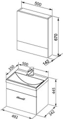 Мебель для ванной Aquanet Нота NEW 50 светлый дуб