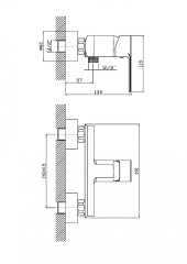 Смеситель для душа Orange Plito M16-200cr