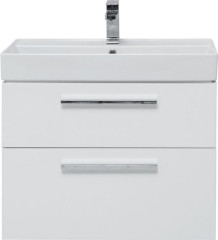 Тумба с раковиной Aquanet Nova 75 белый (2 ящика)