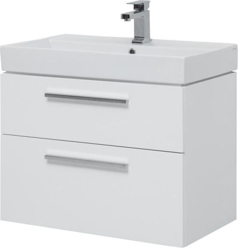 Тумба с раковиной Aquanet Nova 75 белый (2 ящика)