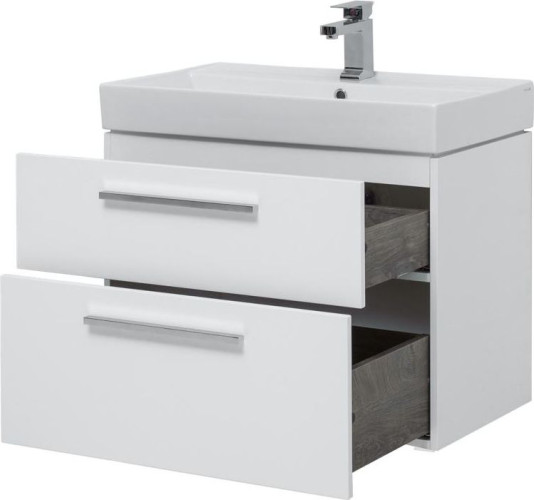 Тумба с раковиной Aquanet Nova 75 белый (2 ящика)