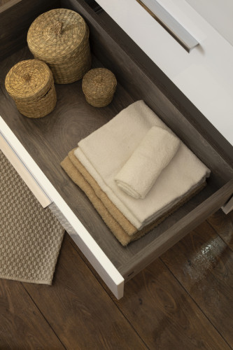 Тумба с раковиной Aquanet Nova 75 белый (2 ящика)