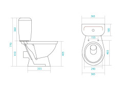 Унитаз-компакт &quot;Паллада&quot; (эконом: 2-реж., полипроп, метал крепеж)