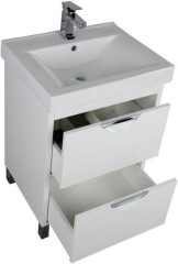 Тумба с раковиной Aquanet Гретта 60 белый (2 ящика)