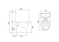 Унитаз-компакт "Юнион" (станд, 2-реж., дюро, метал крепеж, softclose, тонкое)