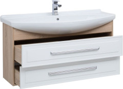 Тумба с раковиной Aquanet Остин 120 дуб сонома/белый