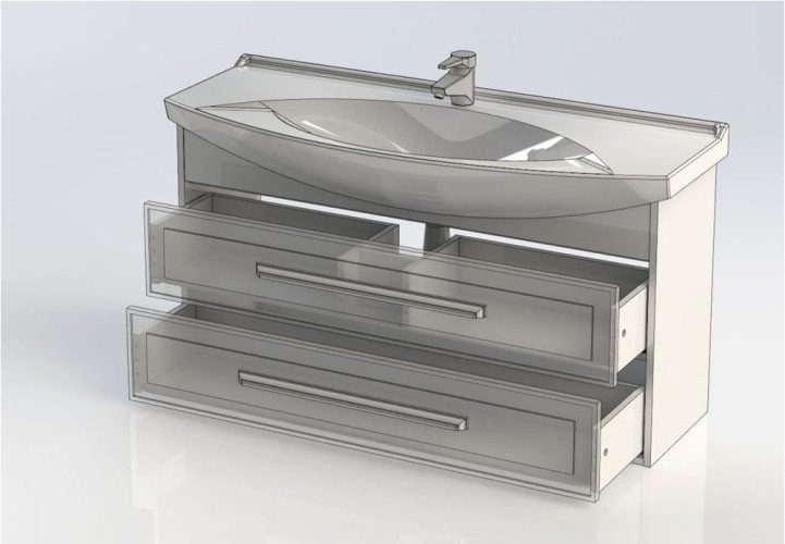 Тумба с раковиной Aquanet Остин 120 дуб сонома/белый