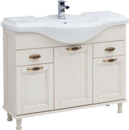 Тумба с раковиной Aquanet Тесса Декапе 105 жасмин/золото