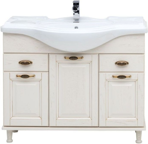 Тумба с раковиной Aquanet Тесса Декапе 105 жасмин/золото