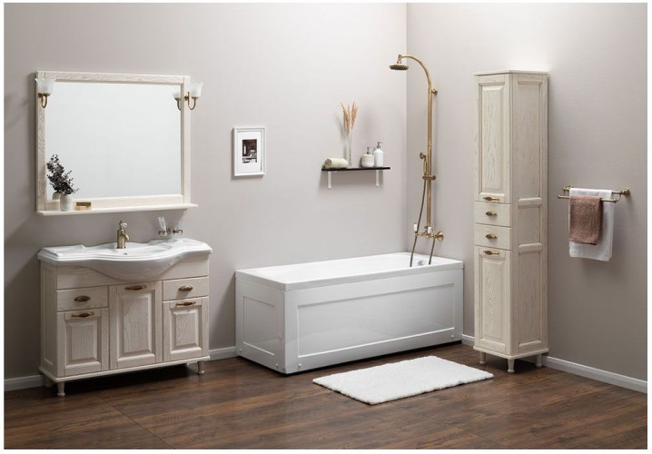 Тумба с раковиной Aquanet Тесса Декапе 105 жасмин/золото