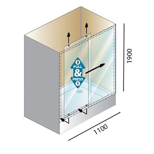 Душевая дверь в нишу Kolpa San Q line TV/2D 110