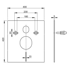 Изоляционная плита Alcadrain, для подвесного унитаза и биде с принадлежностями и колпачками (белыми)