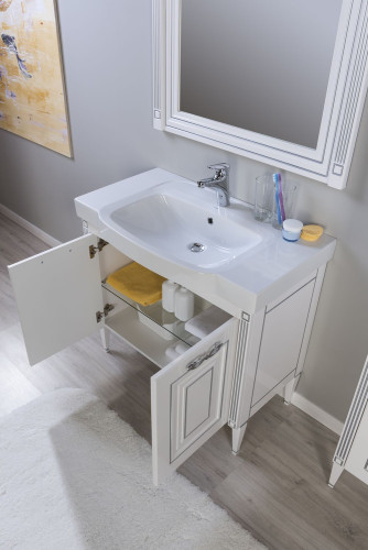 Тумба под раковину Aquanet Паола 90 белый/золото