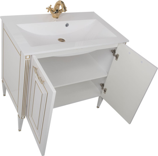 Тумба под раковину Aquanet Паола 90 белый/золото
