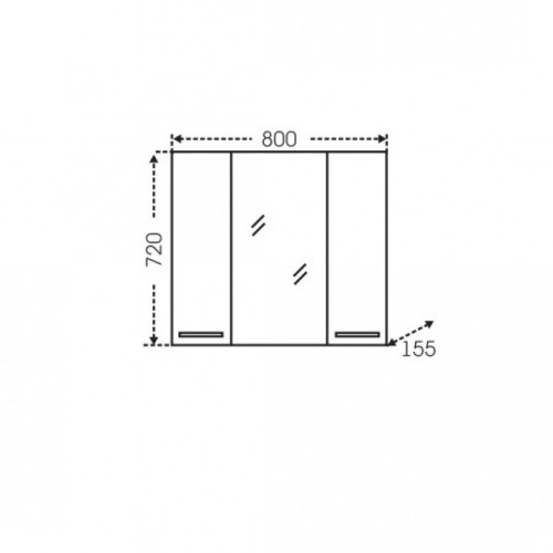 Зеркальный шкаф СанТа Родос 80