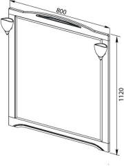 Зеркало Aquanet Луис 80 белый/золото