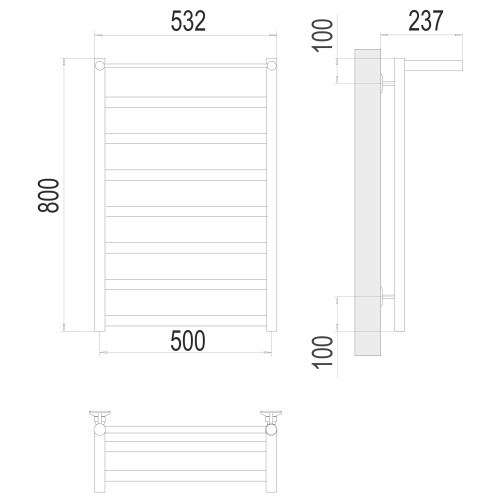 Полотенцесушитель TERMINUS Эконом Хендрикс П8 500х800 NEW