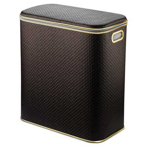 Корзина для белья Geralis PCG-M PUNTO шоколад, кант золото, малая