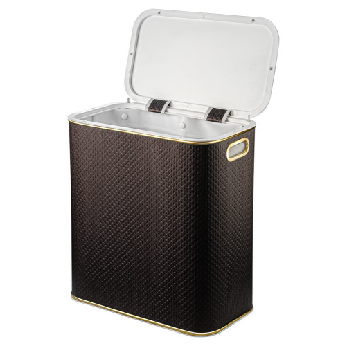 Корзина для белья Geralis PCG-M PUNTO шоколад, кант золото, малая