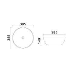 Раковина Azario 38,5х38,5х14, накладная, ультратонкая, черный матовый (XML4003)