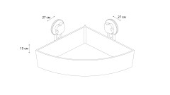 Полочка угловая одноэтажная Grampus Blonde, GR-7086, белая