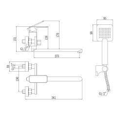 Смеситель для ванны Savol S-600709 хром
