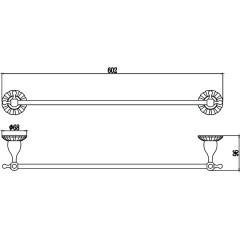 Держатель для полотенец прямой 60 см Savol S-08924C бронза