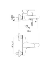 Смеситель для ванны Fiore KYMA 75CR6502, хром