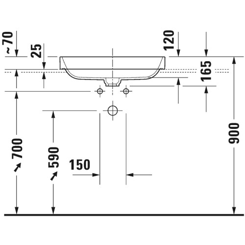 Раковина Duravit Happy D 2 Plus 60 Антрацит матовый (2359601300)