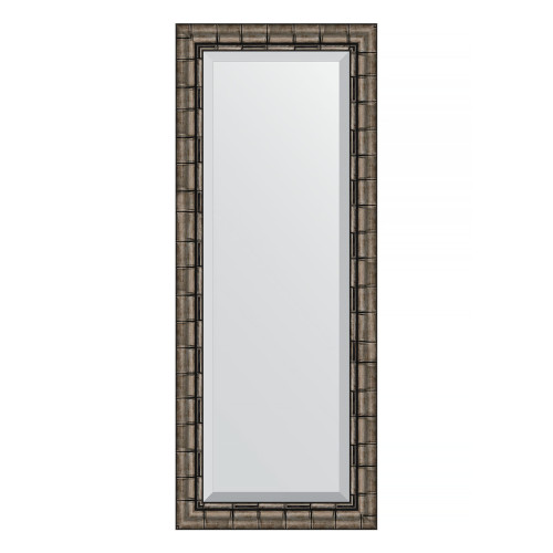 Зеркало настенное с фацетом EVOFORM в багетной раме серебряный бамбук, 53х133 см, BY 1156