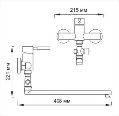Смеситель для ванны WasserKRAFT Main 4102L универсальный