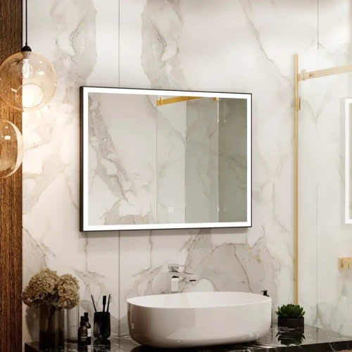 Зеркало Континент Frame black standart 900x700