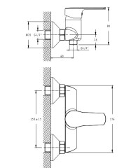 Смеситель для душа Orange Prim M42-200cr