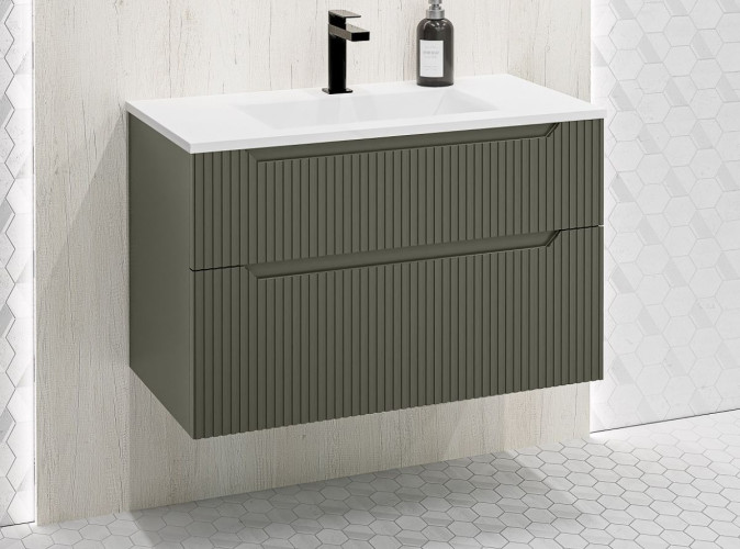 IBX FORTUNA, тумба под раковину 80 см, 2 ящика, цвет терра матовый лак