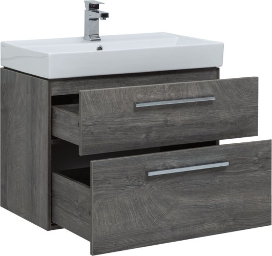 Тумба с раковиной Aquanet Nova 75 дуб рошелье (2 ящика)