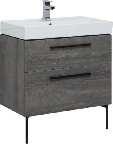 Тумба с раковиной Aquanet Nova 75 дуб рошелье (2 ящика)