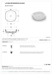 Olympia Metamorfosi, накладная квадратная раковина 45x45xh14 см, с донным клапаном, цвет белый глянцевый