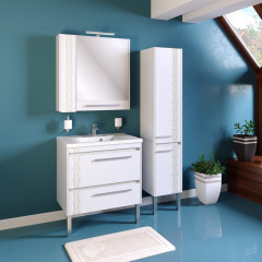 Зеркальный шкаф Runo  Мира 75 белый