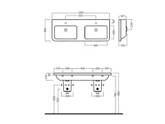 Раковина двойная подвесная\встраиваемая HATRIA ERIKA PRO Q YXJC01