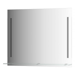 Зеркало настенное c полочкой и 2-мя встроенными LED-светильниками Ledline-S EVOFORM 90x75 см, BY 2165