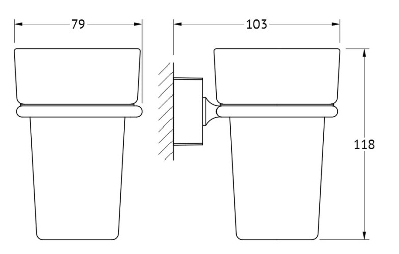 Держатель со стаканом (матовый хрусталь; хром) (FBS) ESP 006