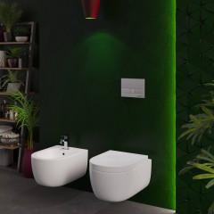 Унитаз подвесной 49см BERGES EGO 82122 Rimless сиденье дюропласт Toma SO, микролифт, быстросъем