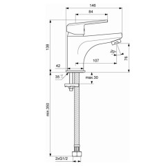 Смеситель для раковины Vidima BALANCE Керамический картридж (BA264AA)