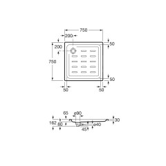 Поддон душевой Roca EASY 75х75